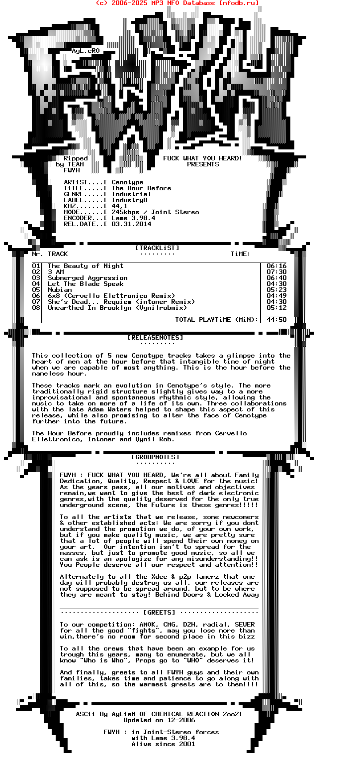 Cenotype-The_Hour_Before-Limited_Edition-2012