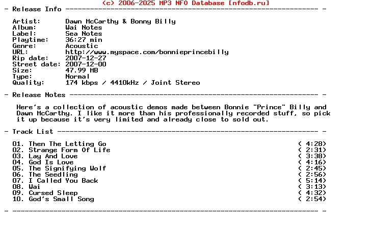Dawn_Mccarthy_And_Bonny_Billy-Wai_Notes-2007