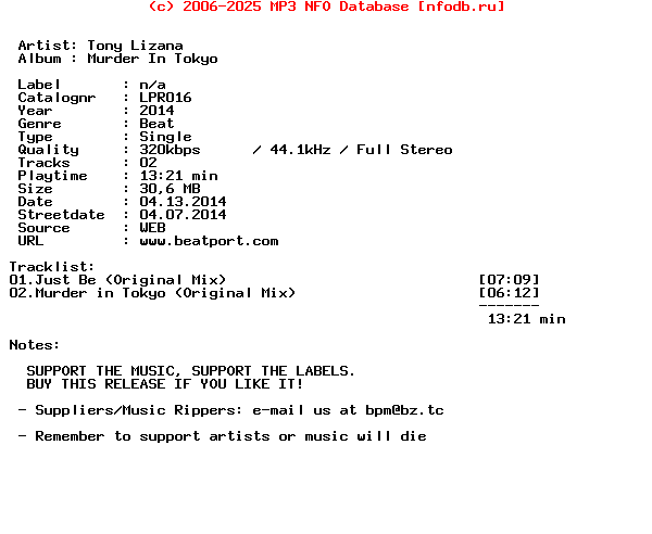 Tony_Lizana-Murder_In_Tokyo-Lpr016-WEB-2014-BPM