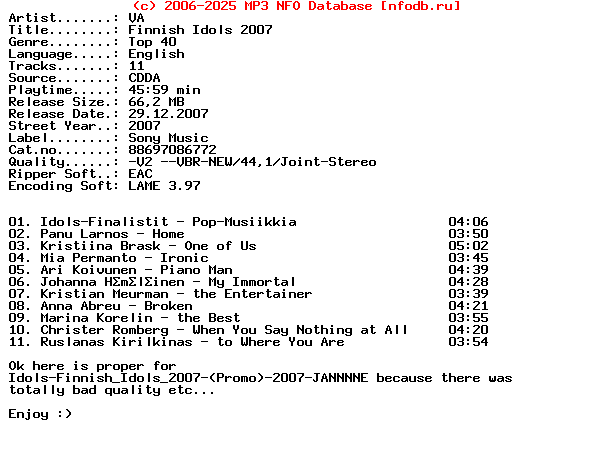 VA-Finnish_Idols_2007-PROPER-2007