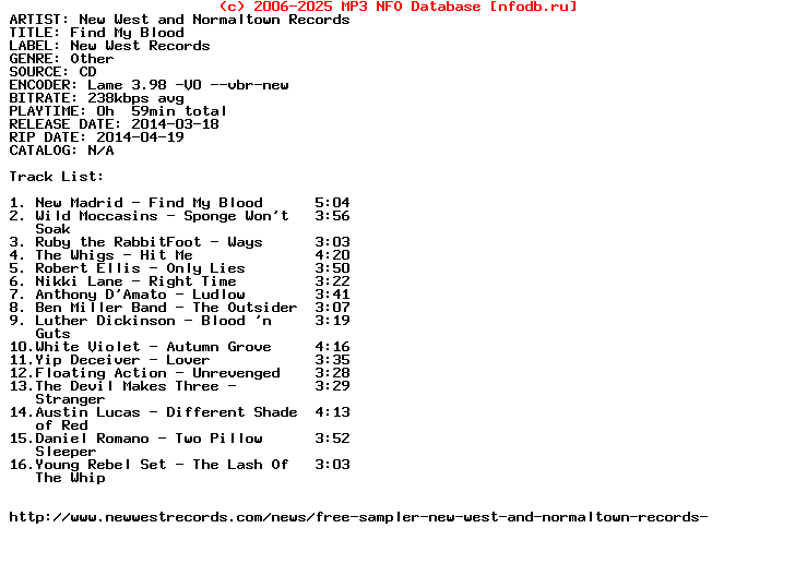 VA-New_West_And_Normaltown_Records-Find_My_Blood-Sampler-2014