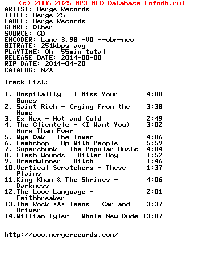 VA-Merge_Records-Merge_25-Sampler-2014