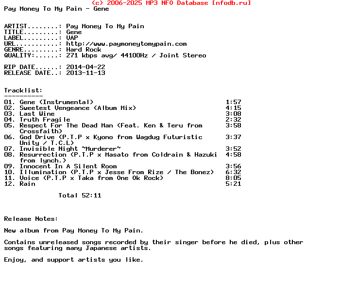 Pay_Money_To_My_Pain-Gene-2013