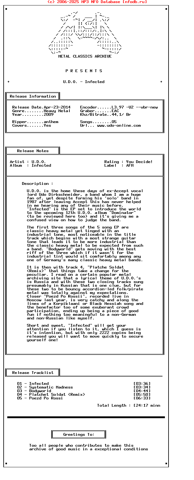 U.D.O._-_Infected-EP-2009-Mca_Int