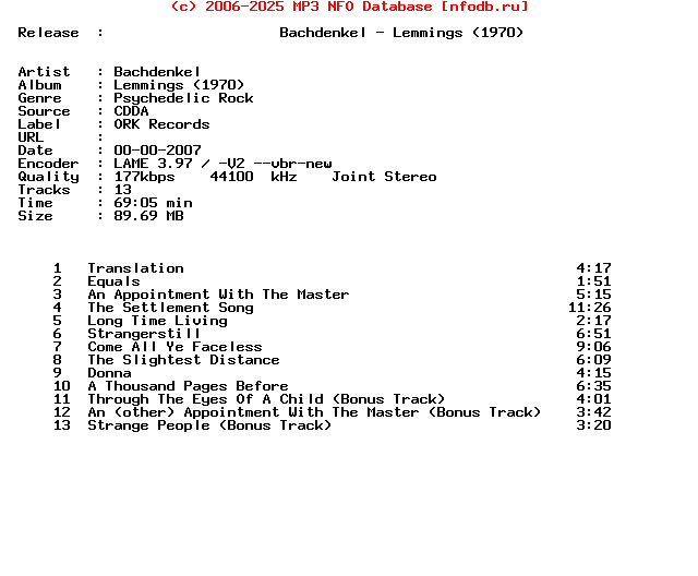 Bachdenkel-Lemmings_(1970)-Remastered_And_Expanded_Cd-2007