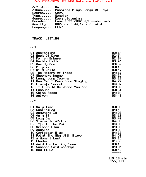 VA-Panpipes_Plays_Songs_Of_Enya-2CD-2007