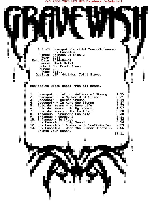 Desespoir-Suicidal_Years-Infamous-Lux_Funestus-Anthems_Of_Misery-Split-2013