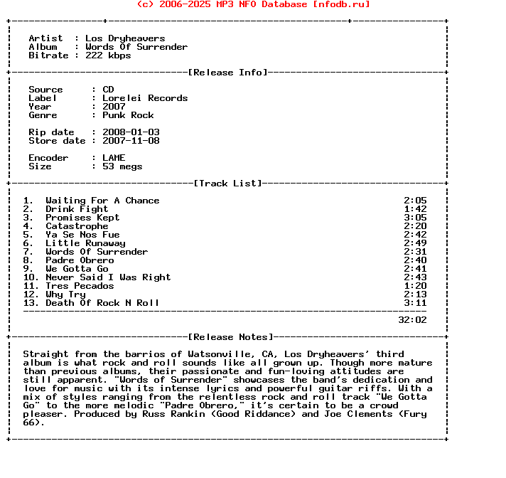 Los_Dryheavers-Words_Of_Surrender-2007