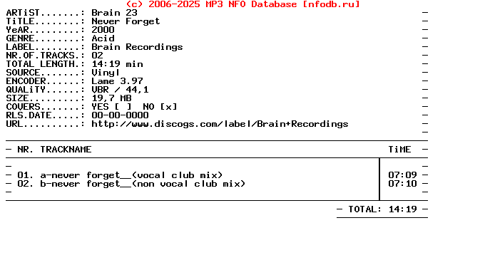 Brain_23-Never_Forget-(BRN0023-12)-Vinyl-2000-DWM_INT