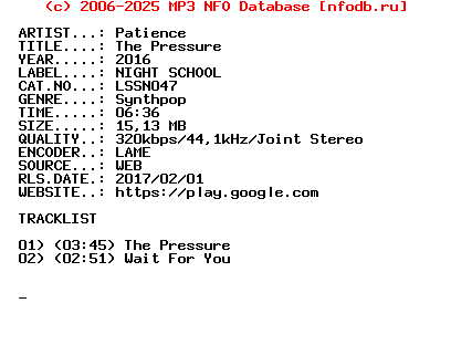 Patience-The_Pressure-(LSSN047)-WEB-2016