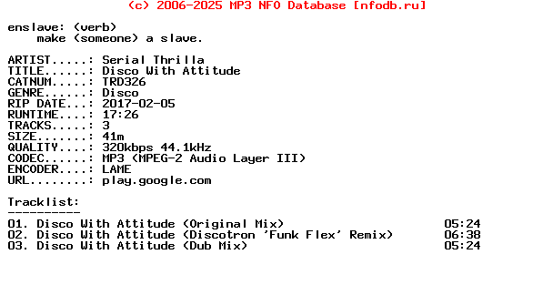 Serial_Thrilla-Disco_With_Attitude-(TRD326)-WEB-2017