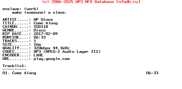 Hp_Vince-Come_Along-(SSD118)-WEB-2017