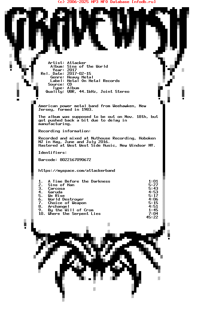 Attacker-Sins_Of_The_World-2017