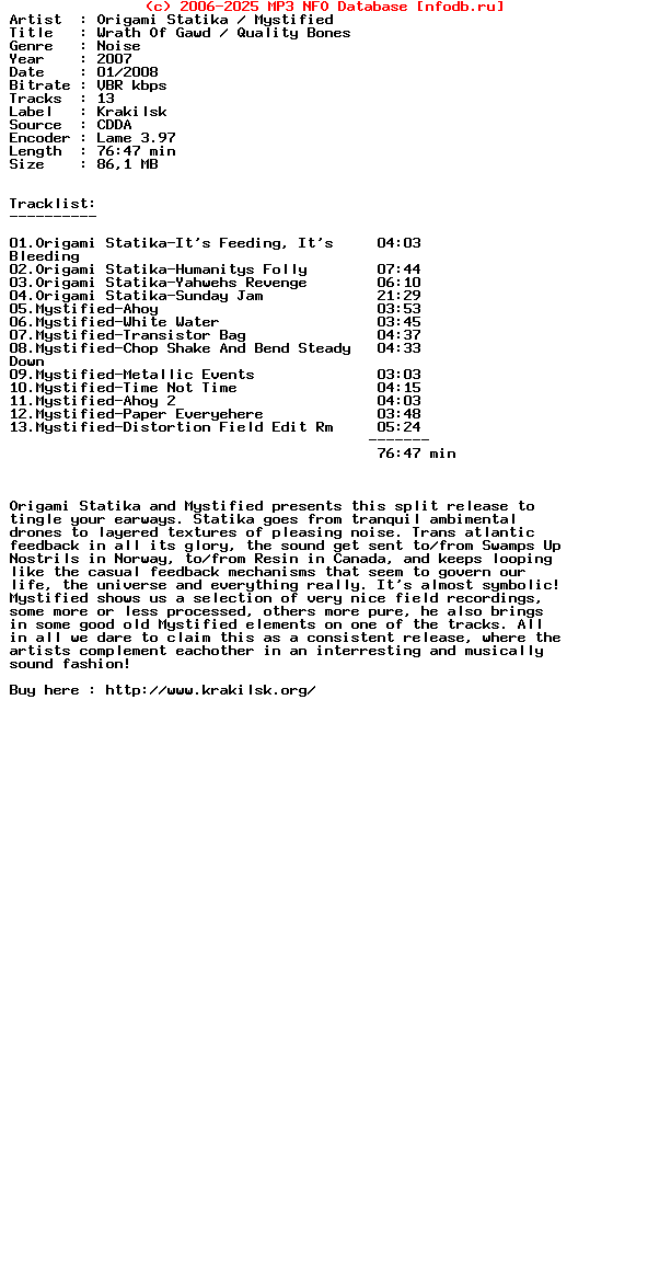 Origami_Statika-Mystified--Wrath_Of_Gawd-Quality_Bones-CDR-2007