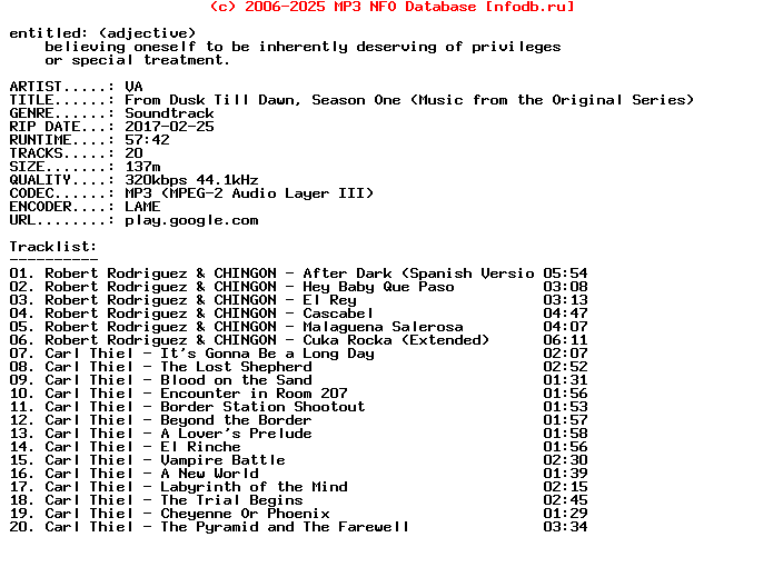VA-From_Dusk_Till_Dawn_Season_One_(MUSIC_FROM_THE_ORIGINAL_SERIES)-WEB-2015