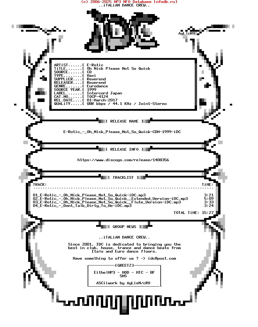 E-Rotic_-_Oh_Nick_Please_Not_So_Quick-CDM-1999-iDC