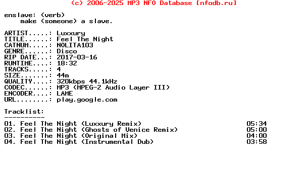 Luxxury-Feel_The_Night-(NOLITA103)-WEB-2017