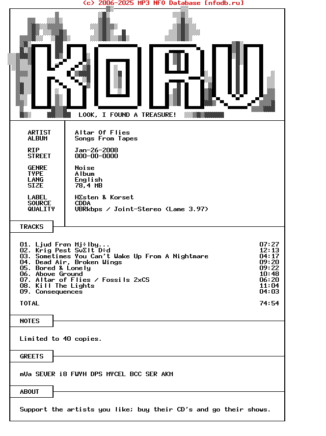 Altar_Of_Flies-Songs_From_Tapes-CDR-2007-KORV