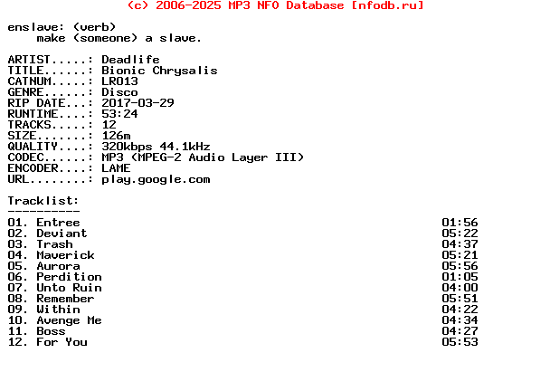 Deadlife-Bionic_Chrysalis-(LR013)-WEB-2017