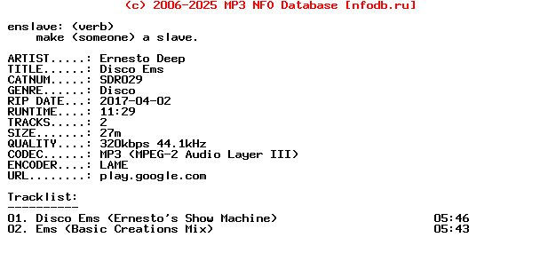 Ernesto_Deep-Disco_Ems-(SDR029)-WEB-2012