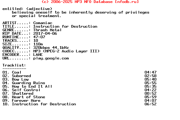 Comaniac-Instruction_For_Destruction-WEB-2017