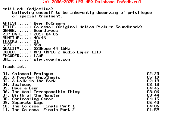 Bear_Mccreary-Colossal_(ORIGINAL_MOTION_PICTURE_SOUNDTRACK)-WEB-2017