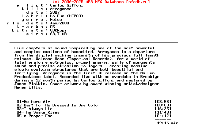 Carlos_Giffoni--Arrogance-(NO_FUN)-2007
