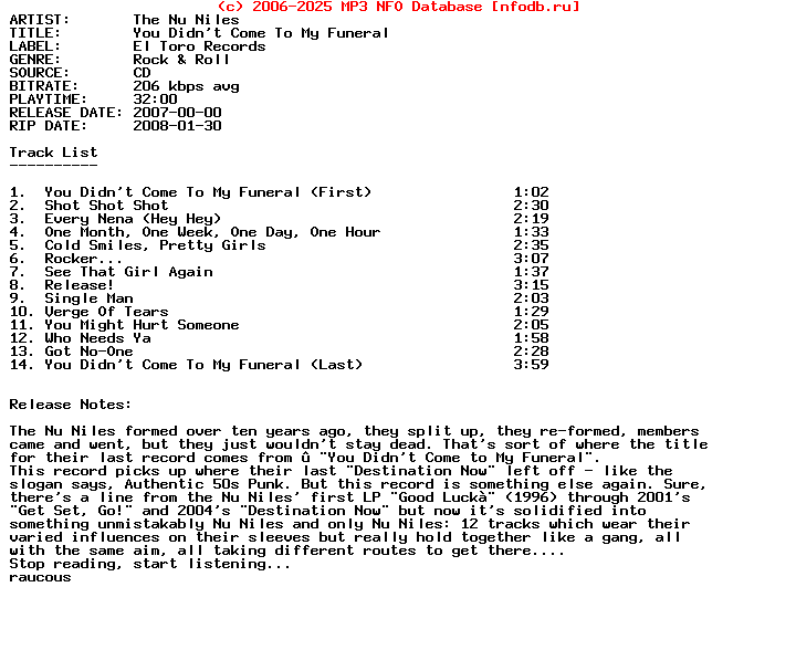 The_Nu_Niles-You_Didnt_Come_To_My_Funeral-2007