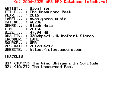 Sivyj_Yar-The_Unmourned_Past-(AV296)-WEB-2016