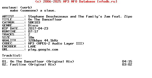 Stephane_Deschezeaux_And_The_Familys_Jam_Feat_Zipo-On_The_Dancefloor-(SBK103)-WEB-2017