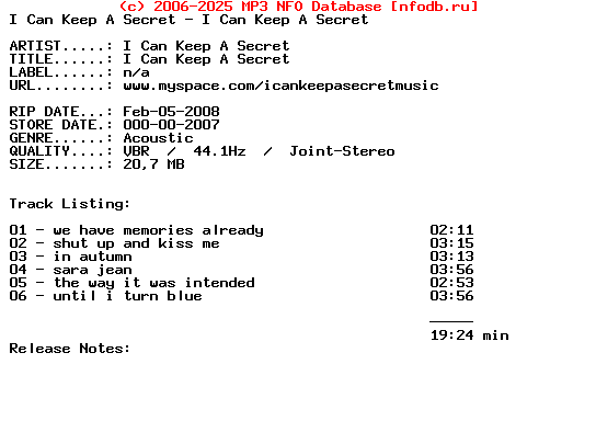 I_Can_Keep_A_Secret-I_Can_Keep_A_Secret-(EP)-2007