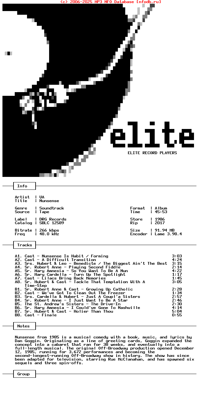 VA-Nunsense-Ost-Tape-1986-Erp