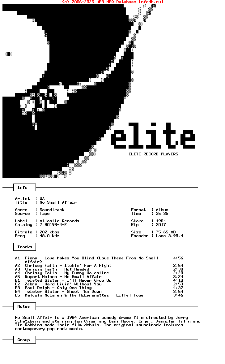 VA-No_Small_Affair-Ost-Tape-1984-Erp