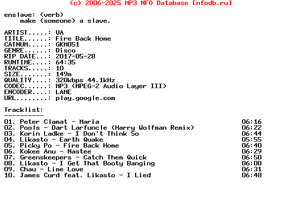 VA-Fire_Back_Home-(GKM051)-WEB-2017