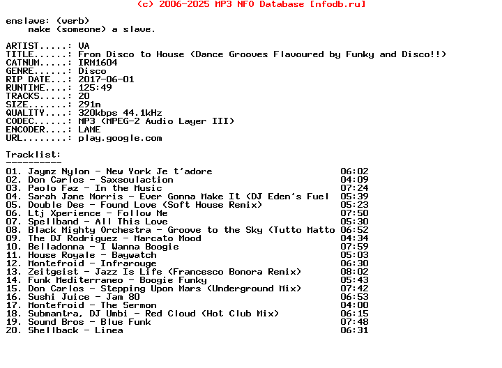 VA-From_Disco_To_House_(DANCE_GROOVES_FLAVOURED_BY_FUNKY_AND_DISCO)-(IRM1604)-WEB-2017
