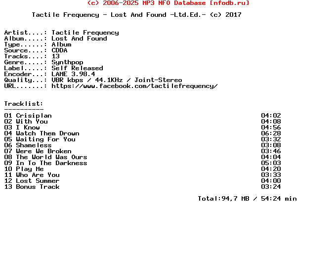 Tactile_Frequency-Lost_And_Found-Ltd.Ed.-CDR-2017