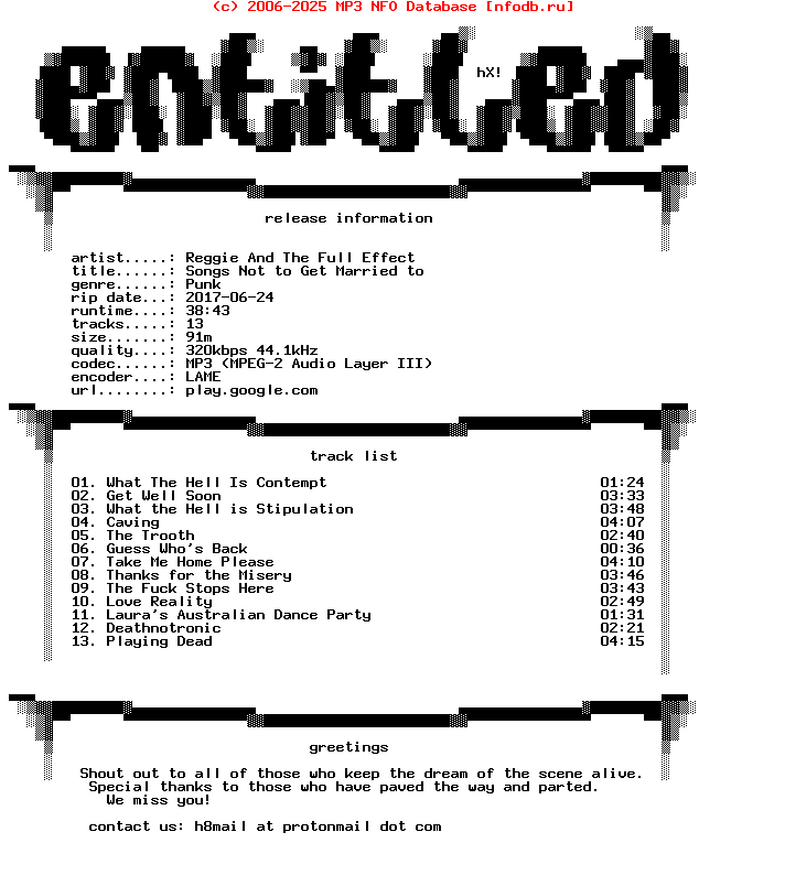 Reggie_And_The_Full_Effect-Songs_Not_To_Get_Married_To-WEB-2005