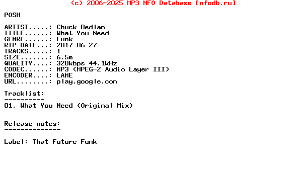 Chuck_Bedlam-What_You_Need-(CHUCK01)-WEB-2017