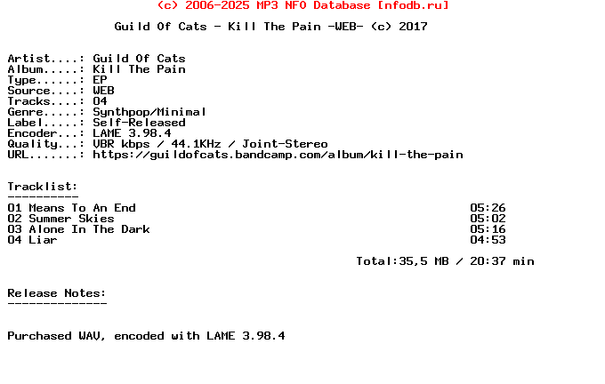 Guild_Of_Cats-Kill_The_Pain-WEB-2017