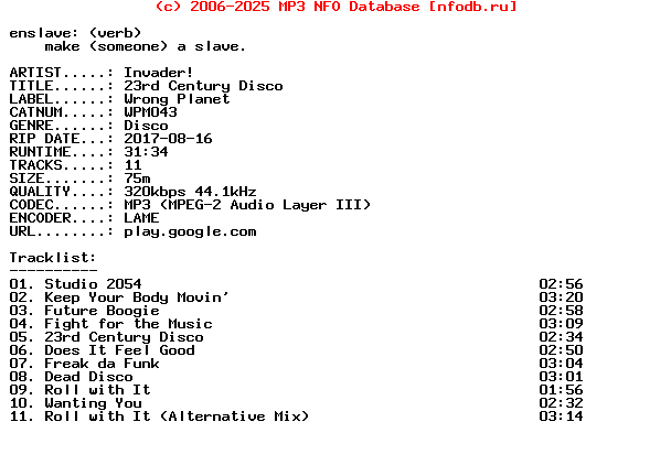 Invader-23Rd_Century_Disco-(WPM043)-WEB-2017