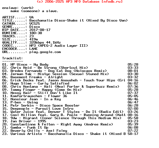 VA-Bacchanalia_Disco-Shake_It_(MIXED_BY_DISCO_VAN)-(VCS25)-WEB-2017