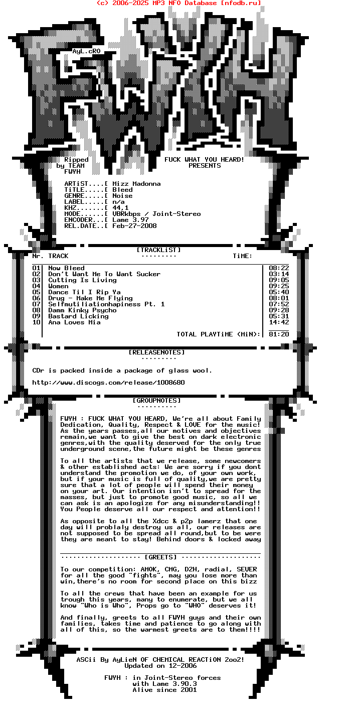 Mizz_Madonna-Bleed-Limited_Edition-CDR-2007