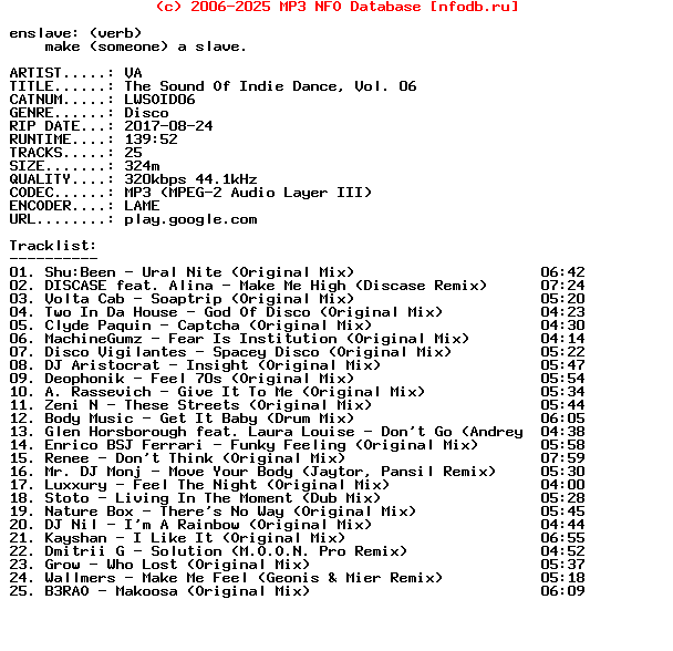 VA-The_Sound_Of_Indie_Dance_Vol_06-(LWSOID06)-WEB-2017