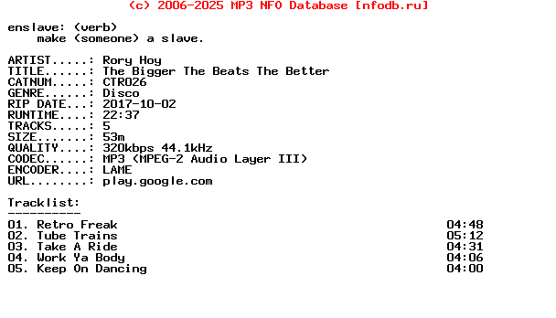 Rory_Hoy-The_Bigger_The_Beats_The_Better-(CTR026)-WEB-2017