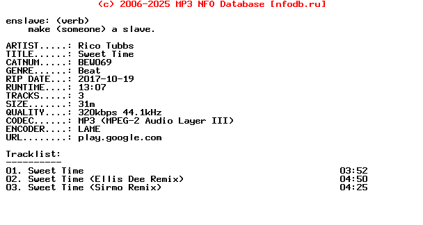 Rico_Tubbs-Sweet_Time-(BEW069)-WEB-2017