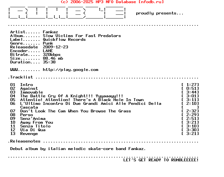 Fankaz-Slow_Victims_For_Fast_Predators-(WEB)-2009