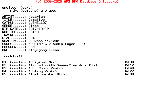 Kazarian-Comalive-(DUSHEL107)-WEB-2017