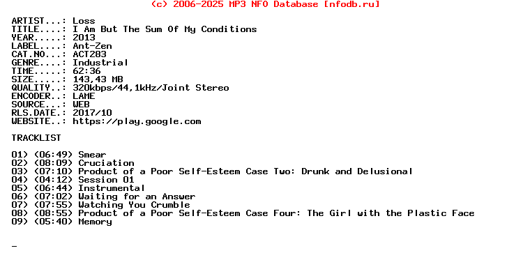 Loss-I_Am_But_The_Sum_Of_My_Conditions-(ACT283)-WEB-2013