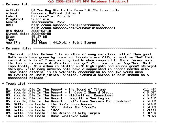 VA-You_May_Die_In_The_Desert-Gifts_From_Enola-Harmonic_Motion_Vol_1-(SPLIT)-2008