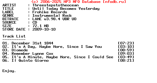 Threestepstotheocean-Until_Today_Becomes_Yesterday-2009